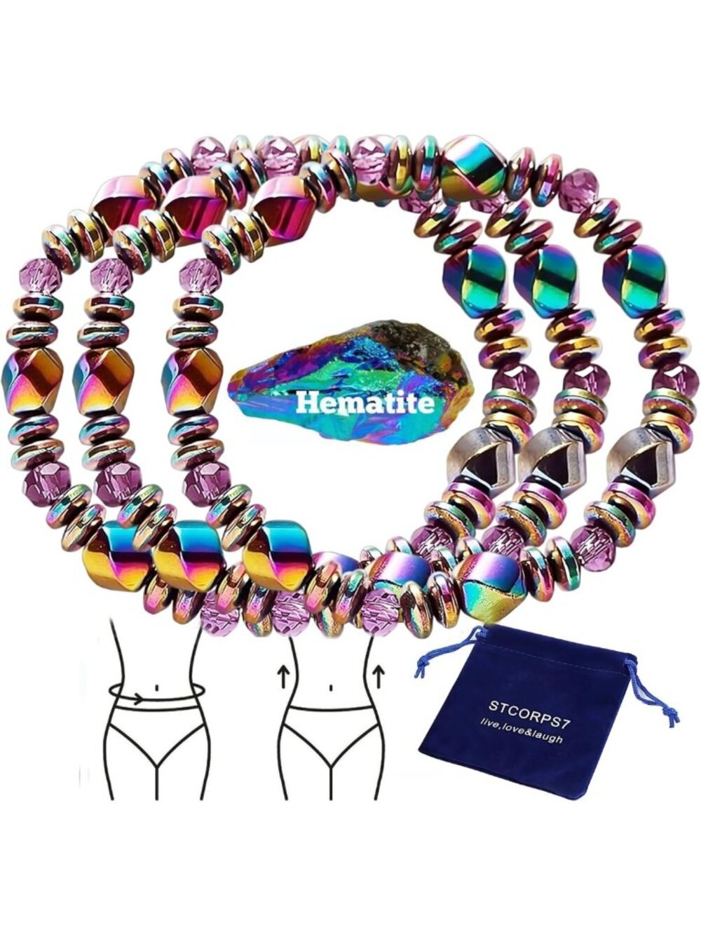 Adjustable Magnetic Healing Bracelet for Lymph Drainage, Arthritis Relief